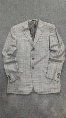 Chaqueta gris Dunhill con inserciones a cuadros rosas 54R en muy buen... - Imagen 1 de 4