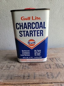 Vintage Gulf Lite Kohle Starter 1 Pint leere Dose / 0825-127-5 - Bild 1 von 9