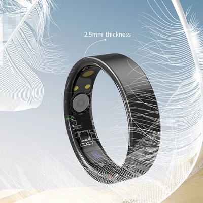 Smart Ring Fitness Tracker Heart Rate SPO2/BP Sleep Monitoring IP68 Waterproof - Image 1 of 4