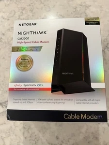 NETGEAR Nighthawk CM3000 DOCSIS 3.1 Mid/high-Split Cable Modem,Black - Picture 1 of 6