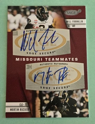 2008 SAGE Missouri Teammates RUCKER / FRANKLIN Autograph Rookie RC Auto #A-26 - Image 1 of 2