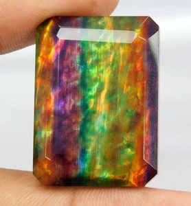 Zertifizierter 45,90 ct natürlicher Ammolith Edelstein - einzigartiger opalähnlicher loser Stein - Bild 1 von 7