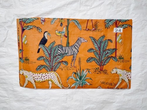 VETEMENTS Cotone indiano blocco a mano foresta arancione sartoria cucito running tessuto 7 anni