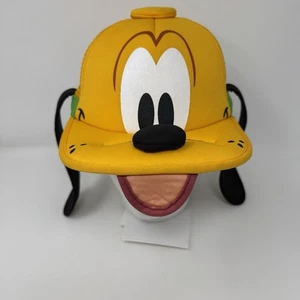 Disney Parks Pluto Ears Tongue Nose Hat Adult SnapBack Mesh Trucker Baseball  - Picture 1 of 9