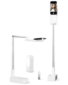 Soporte de teléfono para grabación, montaje superior para teléfono con luz, soporte para selfies, puerto... - Imagen 1 de 7