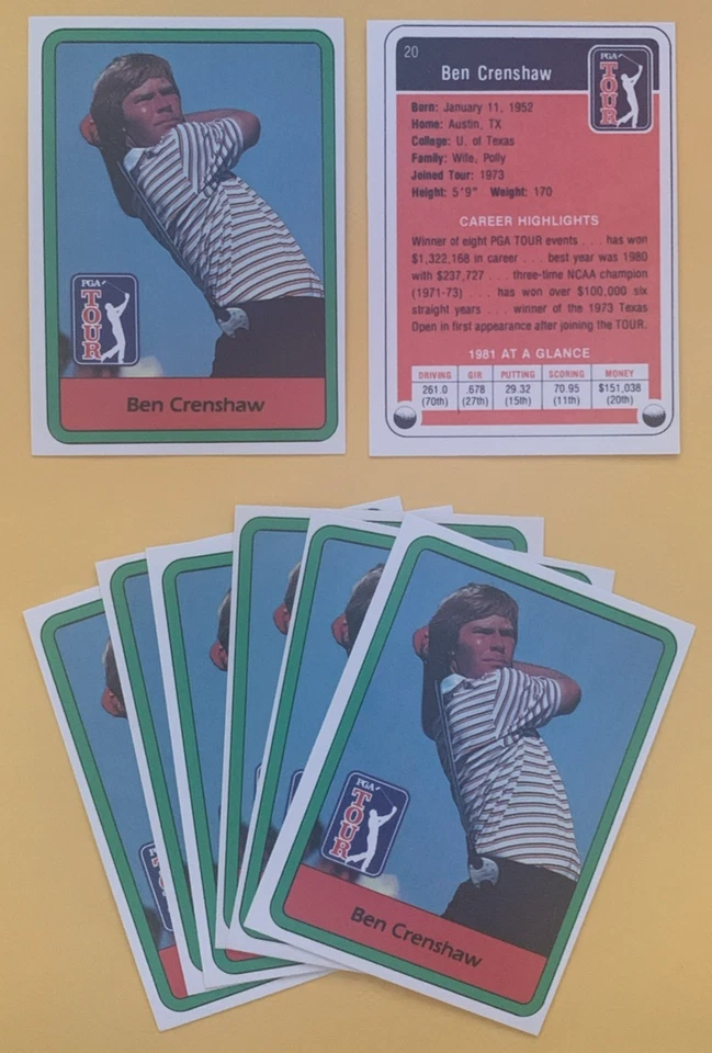Ben Crenshaw, 1982 Donruss #20, 1984 y 1985 Masters Champion Foto 1 de 1