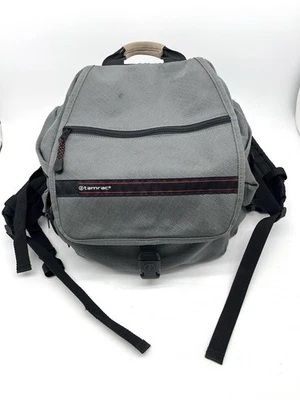 Vintage Tamrac Gray Canvas Camera Bag Backpack w/ Dividers & Strap Made In USA - Image 1 of 4