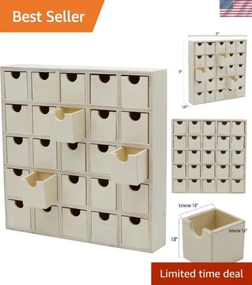25 Drawer Pre-Assembled Wooden Advent Calendar - Perfect for Holiday Gifting - Image 1 of 4