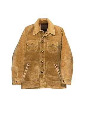 Chaqueta de Pana Marrón Forrada Franela Cremallera Talon Años 60 RARA De Colección L Foto 1 de 4