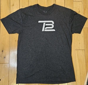 TB12 LOGO Dark Heather Grey Tom Brady Men's NFL Tee T-Shirt Medium - Picture 1 of 7