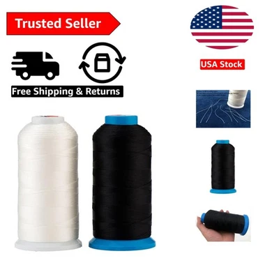 T70 Bonded Nylon Thread 3000 Yards - Strong Black & White for Upholstery Sewing - Image 1 of 4