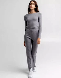 4th & Reckless New Size XS Gray Leah Split Leg Trouser - Picture 1 of 6