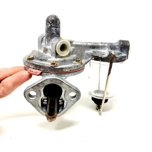 Vintage 1940s 1950s V8 Single Action Fuel Pump With Glass Bowl Auto Part Filter - Bild 1 von 11