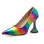 Sexy Womens Pointed Toe High Heel Pumps Cup heel Rainbow Patent Heels Shoes new