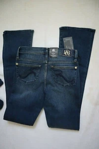 Neu mit Etikett blau Denim Rock & Republic Stretch Boot Leg Kasandra Jeans 4 lang - Bild 1 von 7