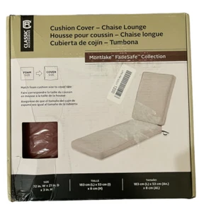 Montlake FadeSafe Patio Chaise Lounge Cushion Cover Heather Henna 72” x 21” x 3” - Picture 1 of 9