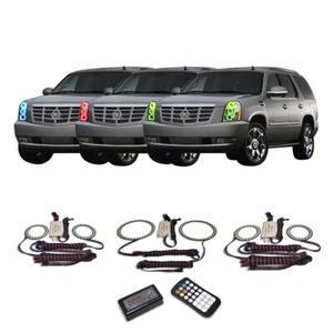 RGB Multi Color Angel Eye Headlight Halo kit for Cadillac Escalade 07-14 - Foto 1 di 6