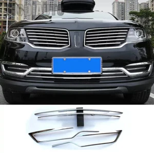 4PCS Chrome Front Bumper bottom Grill Grille cover For Lincoln MKX 2016-18 2017 - Foto 1 di 6