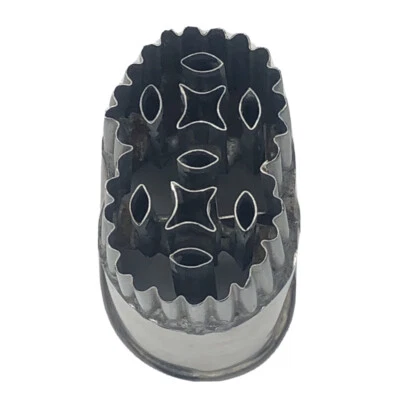 Stainless Pastry Canapé Cutter Tin Double Circles Symbol Rare - Image 1 of 4