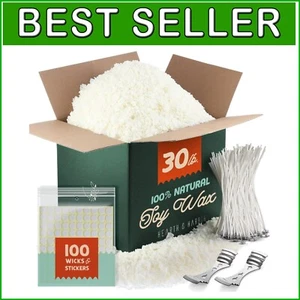 Kit para hacer velas de soja amigable para principiantes - 30 libras de cera, 300 mechas e instrucciones - Imagen 1 de 10