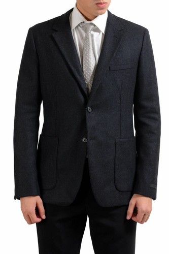 Giacca blazer uomo Prada lana cashmere grigio due bottoni taglia 40R 42R