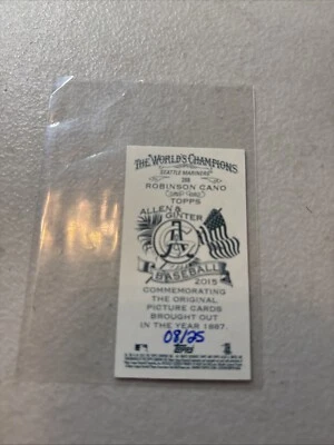 Mini bandera trasera Robinson Cano Topps Allen Ginter 288 2015 Foto 1 de 3