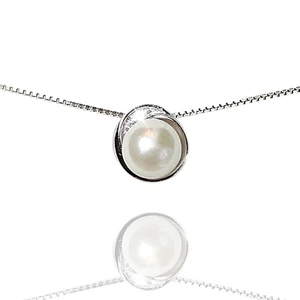 Personalised Silver Pearl Necklace Gift Valentines Birthday Anniversary Gift - Picture 1 of 15