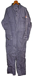 Protective FIRE RETARDENT FR COVERALLS Gray 46R 100% Cotton USA - Picture 1 of 5