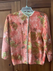 Angelon by Darlene Vintage Pink Cardigan Sweater XS - Picture 1 of 10