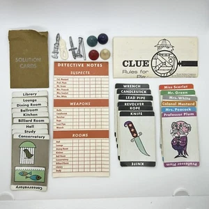 1963 CLUE Detective Vintage Board Game Parker Brothers Replacement Parts Pieces - Picture 1 of 5