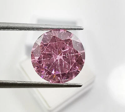 6.50 Ct Lab-Created Round Shape Lovely Pink Zircon Loose Gemstones - Image 1 of 4