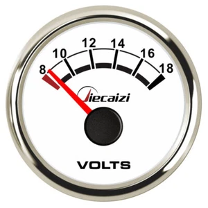 Jiecaizi 52mm/2" Voltmeter Volts Gauge 8-18V Blue LED Black For Car Marine Yacht - Picture 1 of 6