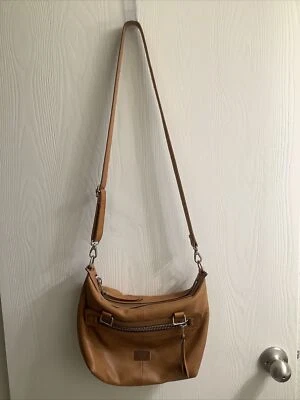 Bolso Bandolera Cartera FOSSIL Cuero Amarillo Buen Estado Foto 1 de 4