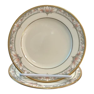 Noritake Barrymore 9737 Dinner Plates Set of 2 Japan Gold Rim More Available - Picture 1 of 4