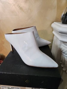 Halogen Haandi-Lea Bone white patent leather Mule - Picture 1 of 7