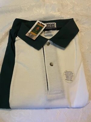 VCC 高尔夫衬衫 奥运会 1996 XL 棉 SS 美国白色绿色全新领 — 第 1/4 张图片