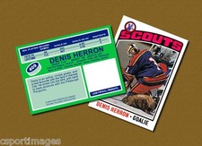 Denis Herron - Kansas City Scouts - Custom Hockey Card  - 1975-76