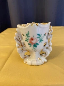 VASE DE MARIÉE LOUIS PHILIPPE DECOR DE FLEURS ROSES  POLYCHROME DEBUT XXEME - Imagen 1 de 7