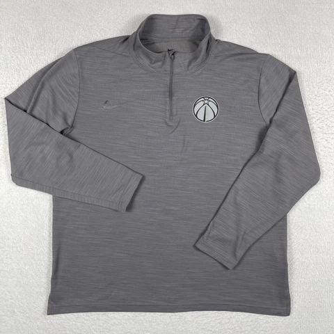 Washington Wizards Shirt Mens XL Gray Nike 1/4 Zip Pullover NBA Basketball Cover
