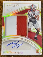 2023 IMMACULATE COLLEGIATE JAXON SMITH-NJIGBA RC PATCH AUTO SP /10 NM READ *YCC*