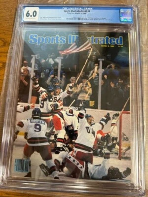 March 3, 1980 USA Olympic Hockey Gold Medal Sports Illustrated Newsstand CGC 6.0 - Image 1 of 4