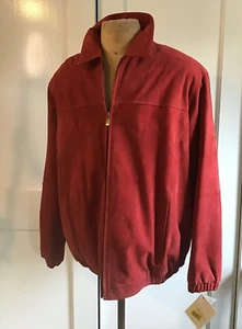 Preston & York - Herren Max rot gefütterte echte Ziegenlederjacke - XLarge Neu mit Etikett - Bild 1 von 5