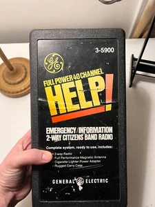 Vtg GE Help 3-5900 Full Power 40 Channel 2-Way Emergency CB Radio Tested Works - Zdjęcie 1 z 3