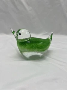 Art Glass Green Bird Paperweight - Picture 1 of 5