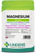 Magnesium (MgO 500mg) - 500 Tablets - [Lindens 0410]