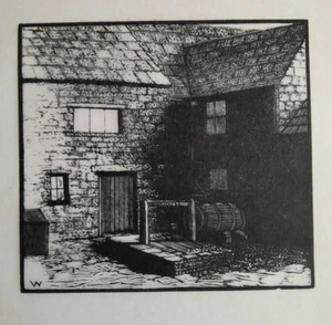 George Wood WILMOTT'S WELL Original 1927 Holzschnittdruck - Bild 1 von 3