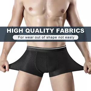 Seamless Ice Silk Underwear Men Boxer Briefs Shorts Soft Thin Panties Underpant - Picture 1 of 60