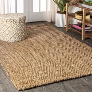 BRAND NEW Estera Hand Woven Boucle Chunky Jute Natural 9 ft. x 12 ft. Area Rug - Picture 1 of 4