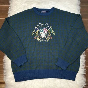 Suéter de Golf Colección Especializada De Colección Para Hombres L Mezcla de Lana Muy Bordado Años 90 - Imagen 1 de 6