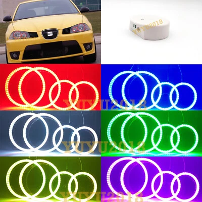 Anillo halo LED Bluetooth RGB para Seat ibiza cordoba 6L 03-08 faro ojo de ángel Foto 1 de 4